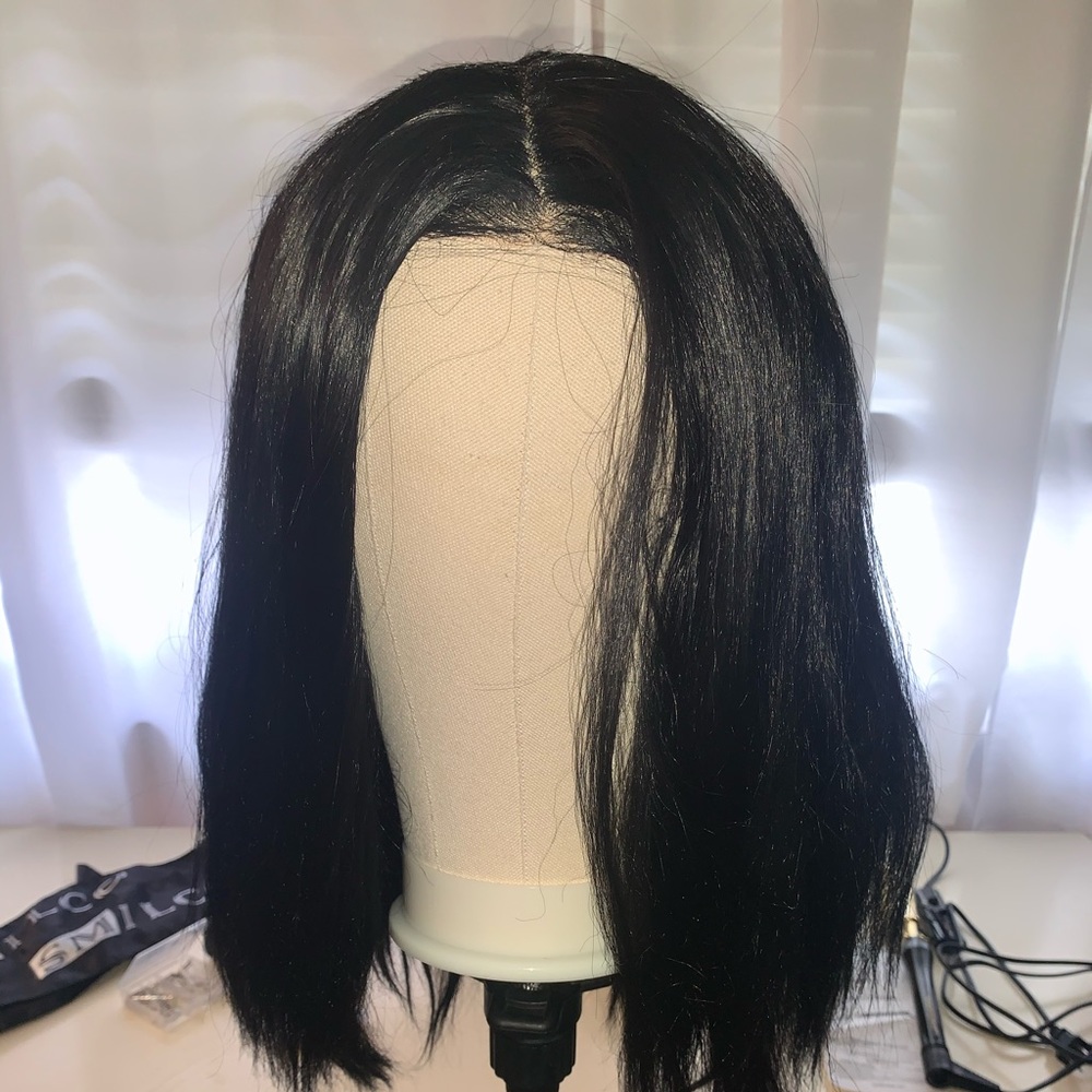 Black lace front wig